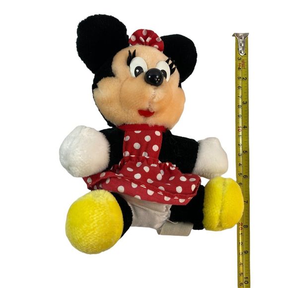 Disneyland Vintage Minnie Mouse Plush Red Polka Dot Dress Walt Disney World - Picture 7 of 9